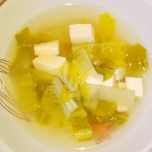 白菜と豆腐の鶏ガラ味噌汁